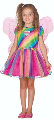 Rubies 12521 - Regenbogenfee Kinder Kostüm, Regenbogen Feen Kleid, Gr. 104 - 128