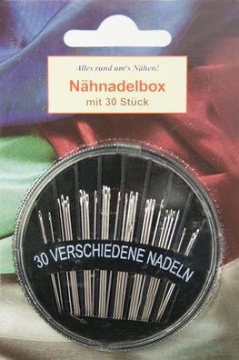 Alles Rund um`s Nähen! Nähnadelbox mit 30 Stück, Nickelfrei, Nadelset, Nadeln