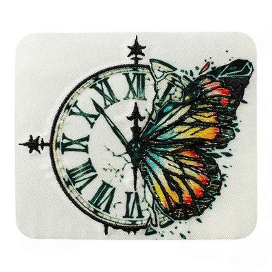 Mono Quick 14182 Schmetterling mit Uhr Applikation, Bügelbild, Patch, Flicken
