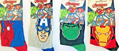 Marvel Avengers, Kinder Socken, Strümpfe - Gr. 23/26 - 31/34 HULK, IRON MAN, CAP