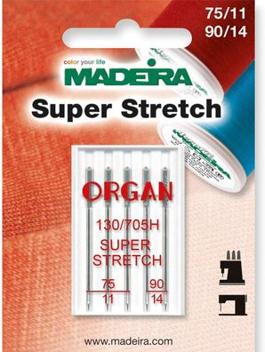 Madeira 9458 Super Stretch Maschinennadeln, Nähmaschinennadeln, 75/11 90/14