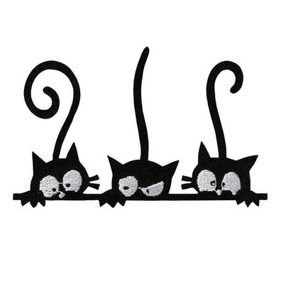 Mono Quick 08173 Katzen schwarz, Applikation, Bügelbild, Patch