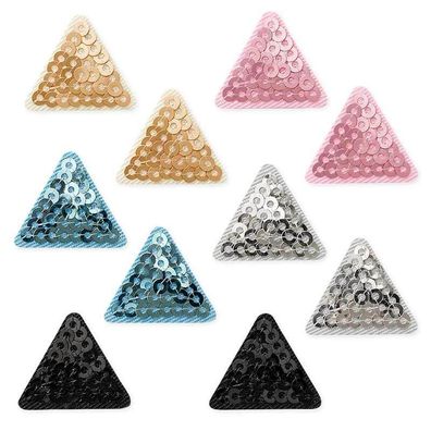 Mono Quick 08030 Dreiecke Pailletten Bügelbilder, 10er Set, Flicken, Patches
