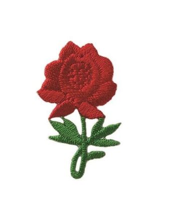 Mono Quick 02045 Rote Rose, Bügelbild, Patch, ca. 1,8 x 3,2 cm Blume