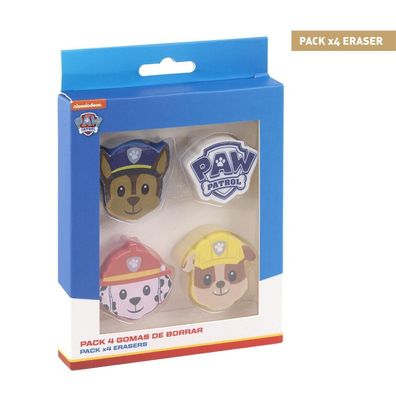 Paw Patrol Radiergummis, Aufsteckradierer - 4er Pack- Eraser Radierer