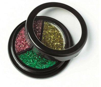 Jofrika Cosmetics 712107 - Trio Glitter gold-grün-pink - Glitzer Body make up