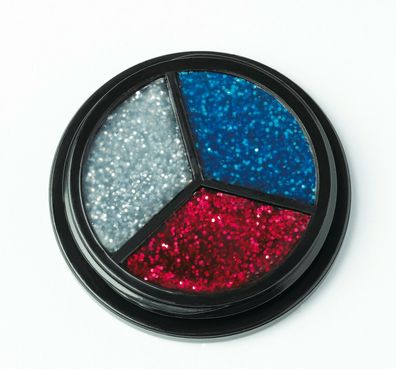 Jofrika Cosmetics 712105 - Trio Glitter silber-rot-blau - Glitzer Body make up