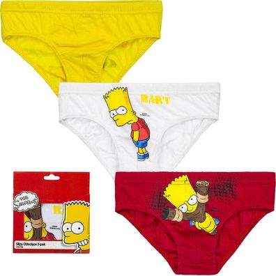 The Simpsons Bart Kinder Slips * 3Stk. Unterhosen * Doppel-Größe von 110 bis 140