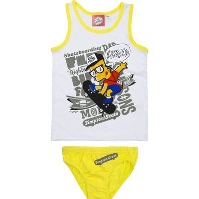 The Simpsons Jungen Unterwäsche Set mit Unterhemd u. Unterhose Gr. 110 bis 140