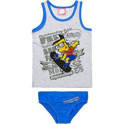The Simpsons Jungen Unterwäsche Set mit Unterhemd u. Unterhose Gr. 110 bis 140