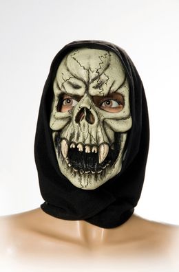 Rubies - 6240315 - Totenschädelmaske mit Tuch * Skelett * Horrormaske LATEX