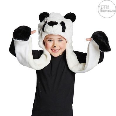 Mottoland 48869 - Panda Plüschmütze * Mütze * Karneval * Kinder und Erwachsene