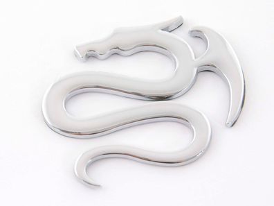 Aufkleber Chrom 3D Car Logo Motiv Dragon I 75x62 mm chrom * FK-Automotive