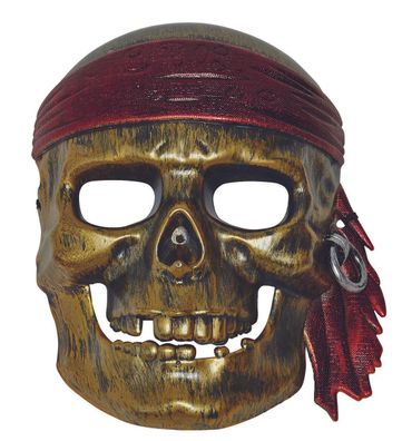 Mottoland 64020 - Piratenmaske, Piraten Skelett Schädel in SILBER, Polycarbonat