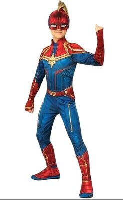 Rubies 3700594 - Captain Marvel Hero Suit Classic - Avengers - Gr. S, M, L -Kinder