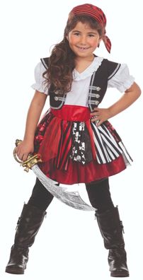 Rubies 12236 - Piratin Bonnie, Seeräuberin, Pirat Kinder Kostüm, Gr. 116 - 164