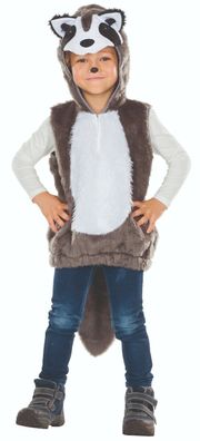 Rubies 12342 - Waschbär, kuscheliges Kinder Tier Kostüm Gr. 104 - 128