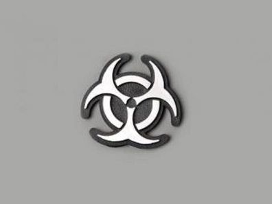 Aufkleber Chrom 3D Car Logo Motiv Radioactiv 52x52 mm chrom * FK-Automotive