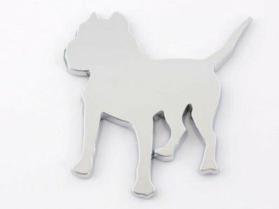Aufkleber Chrom 3D Car Logo Motiv Pitbull 85x85 mm chrom * FK-Automotive