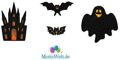Halloween Applikationen, Fledermaus Geist Spuckhaus Katze, Bügelbilder Patches