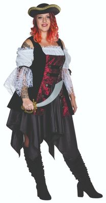 PxP 13466 - Piratin Full Cut, Plus Size Damen Kostüm Gr. 42 - 58 - Kleid