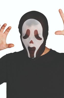 Rubies 6240329 - Maske Shocked Ghost, Kostüm Zubehör, Stoffmaske, Whats up?