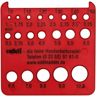 Addi 4030 Nadelmaß, Kunststoff, rot Ø 1,5 – 10 mm