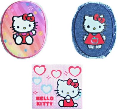 Mono Quick Hello Kitty Applikation, Bügelbild, Patches, Oval, Jeans, Label