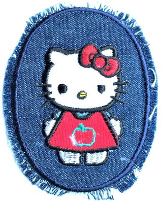 Mono Quick Hello Kitty Applikation, Bügelbild, Patches, Oval, Jeans, Label