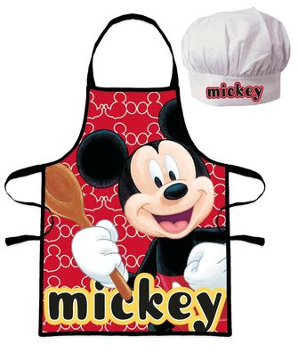 Kinder BackSet Disney Mickey Mouse Kochset Schürze mit Mütze Micky Maus Chefkoch
