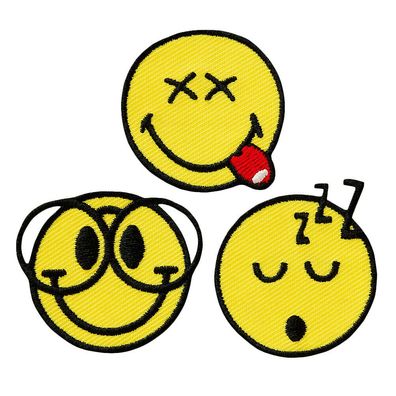 Mono Quick 14537 Smiley © Nerd, 3er Set., Bügelbild Patch Emoji