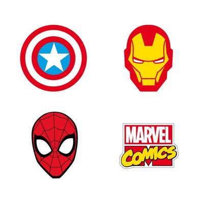 Marvel Comics Radiergummis, Aufsteckradierer - 4er Pack- Avengers Eraser