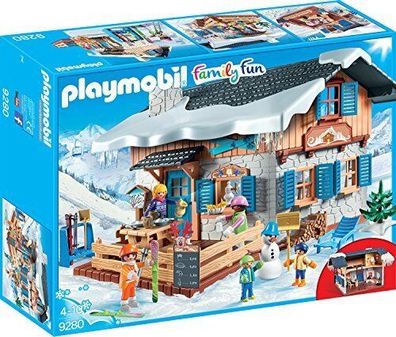 Playmobil Family Fun 9280 Skihütte mit Außenterrasse Gastraum Figuren Spielzeug