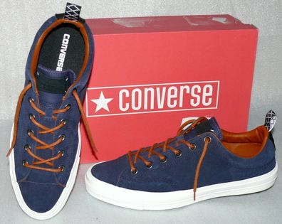 Converse 153947C STAR PLAYER OX Suede Leder Schuhe Sneaker Boots 43 Navy Weiß