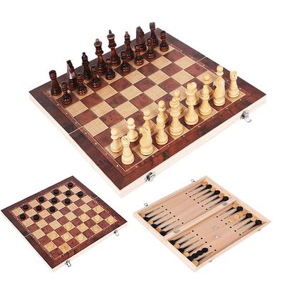 Schachspiel Holzspiel, Backgammon Checkers Indoor Travel, Faltschachbrettfiguren