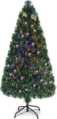 90/120/150/180cm Künstlicher Weihnachtsbaum mit Glasfaser-Farbwechsler, PVC Nadeln
