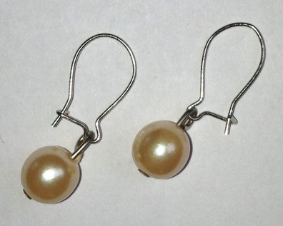 Ohrhaken aus Glas Perle * in apricot * Ohrhänger Ohrringe Ohrschmuck Schmuck NEU