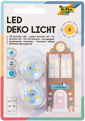 folia 982 - Deko LED Licht, 2 Stück, warmweißes Licht, ideal als Teelichtersatz, ...