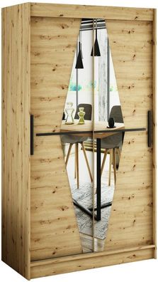 Kleiderschrank Schiebetürenschrank Schlafzimmer, Schrank mit Spiegel BRENT BOL 150 cm