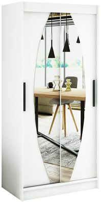 Kleiderschrank Schiebetürenschrank Schlafzimmer, Schrank mit Spiegel BRENT ELY 120 cm