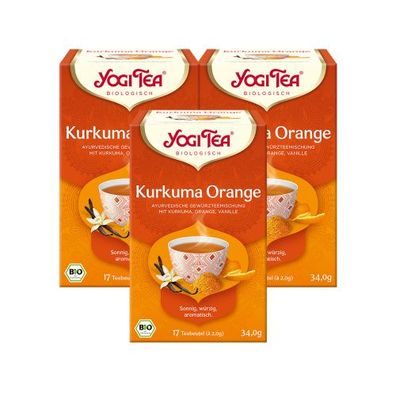 3 x BIO YOGI TEA Kurkuma Orange | 3 x 34g
