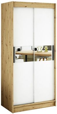 Kleiderschrank Schiebetürenschrank Schlafzimmer Schrank Spiegel BRENT HAW 3 120 cm