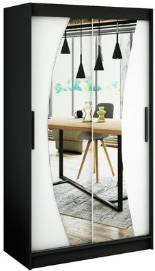 Kleiderschrank Schiebetürenschrank Schlafzimmer Schrank mit Spiegel BRENT WAV 150 cm