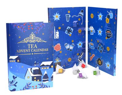 Tee Buch Adventskalender 2023 groß - 35 x 24 cm - Weihnachten Kalender Probier Set