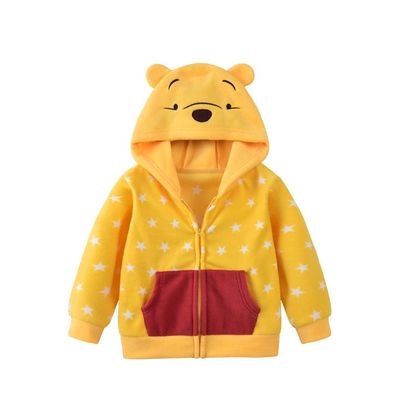 Kinder Disney Winnie Pooh Zipper Hoody Baby Süß Bär Plus Velvet Pullover Mantel