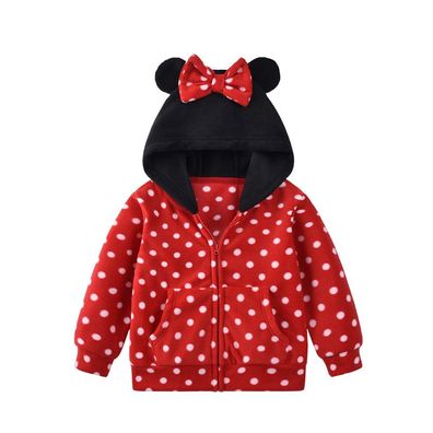 Kinder Disney Minnie Mickey Zipper Hoody Plus Velvet Pullover Mantel Strickjacke