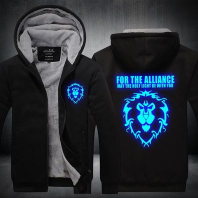 For The Alliance Verdickt Warmer Leuchtender Kapuzenmantel Herren Zip Hoody