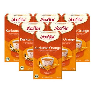 6 x BIO YOGI TEA Kurkuma Orange | 6 x 34g