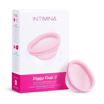 Intimina Ziggy Cup 2, ultradénne, flache, wiederverwendbare Menstruationstasse