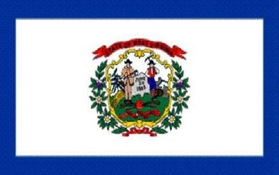 Aufkleber Fahne Flagge West Virginia in verschiedene Größen